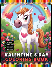 Load image into Gallery viewer, Cute Lama Valentine’s Day Coloring Book Bold Easy Pages for Kids Teens Adults Stress Relief Relaxation Gift
