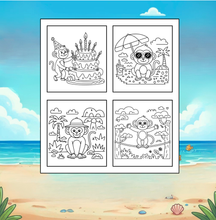 Load image into Gallery viewer, Cute Monkey Coloring Book for Kids Adults Fun Zoo Animal Pages, Stress Relief Creative Activity Coloring Book
