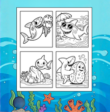 Load image into Gallery viewer, Cute Funny Shark Coloring Book for Kids Adults Ocean Animals Relaxing Marine Life Pages Coloring Book
