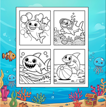 Load image into Gallery viewer, Cute Funny Shark Coloring Book for Kids Adults Ocean Animals Relaxing Marine Life Pages Coloring Book
