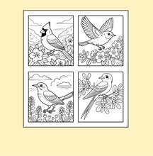 Load image into Gallery viewer, Cute Birds Flowers Coloring Book for Adults Kids Easy Nature Pages for Relaxation and Stress Relief
