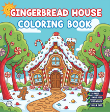 Load image into Gallery viewer, Christmas Gingerbread House Coloring Book Cute Holiday Gingerbread Homes for Kids Teens Adults Easy Cozy Winter Coloring Pages
