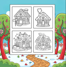 Load image into Gallery viewer, Christmas Gingerbread House Coloring Book Cute Holiday Gingerbread Homes for Kids Teens Adults Easy Cozy Winter Coloring Pages
