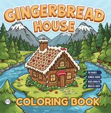 Load image into Gallery viewer, Christmas Gingerbread House Coloring Book Cute Holiday Gingerbread Homes for Kids Teens Adults Easy Cozy Winter Coloring Pages
