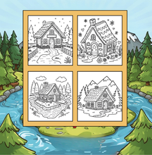 Load image into Gallery viewer, Christmas Gingerbread House Coloring Book Cute Holiday Gingerbread Homes for Kids Teens Adults Easy Cozy Winter Coloring Pages
