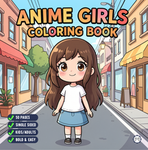 Load image into Gallery viewer, Kawaii Anime Girls Coloring Book for Kids Teens Adults – Cute Manga Characters Easy Japanese Scenes
