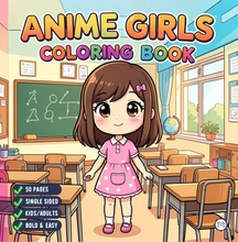 Load image into Gallery viewer, Kawaii Anime Girls Coloring Book for Kids Teens Adults – Cute Manga Characters Easy Japanese Scenes
