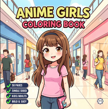 Load image into Gallery viewer, Kawaii Anime Girls Coloring Book for Kids Teens Adults – Cute Manga Characters Easy Japanese Scenes

