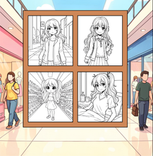 Load image into Gallery viewer, Kawaii Anime Girls Coloring Book for Kids Teens Adults – Cute Manga Characters Easy Japanese Scenes
