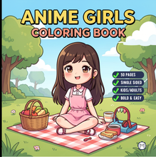 Load image into Gallery viewer, Kawaii Anime Girls Coloring Book for Kids Teens Adults – Cute Manga Characters Easy Japanese Scenes
