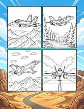 Load image into Gallery viewer, Military Jet Fighter Plane Coloring Book for Kids Adults Boys Girls: 50 Pages Single Sided F-35 Lightning Fighter Jet Airplane Coloring Book
