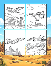 Load image into Gallery viewer, Military Jet Fighter Plane Coloring Book for Kids Adults Boys Girls: 50 Pages Single Sided F-35 Lightning Fighter Jet Airplane Coloring Book
