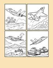 Load image into Gallery viewer, Military Jet Fighter Plane Coloring Book for Kids Adults Boys Girls: 50 Pages Single Sided F-35 Lightning Fighter Jet Airplane Coloring Book
