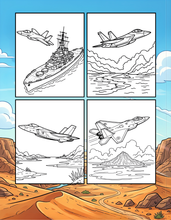 Load image into Gallery viewer, Military Jet Fighter Plane Coloring Book for Kids Adults Boys Girls: 50 Pages Single Sided F-35 Lightning Fighter Jet Airplane Coloring Book
