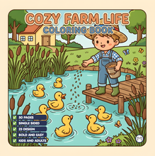 Load image into Gallery viewer, Cozy Farm Life Animals Coloring Book for Adults Kids Boys Girls Teens: Country Life Cute Farm Animals Activity Coloring Pages for Children
