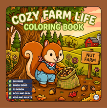 Load image into Gallery viewer, Cozy Farm Life Animals Coloring Book for Adults Kids Boys Girls Teens: Country Life Cute Farm Animals Activity Coloring Pages for Children
