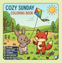 Load image into Gallery viewer, Cozy Sunday Coloring Book for Adults Kids Boys Girls Teens: Cool Funny Animals Weekend Sunday Coloring Pages for School Children
