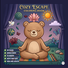 Load image into Gallery viewer, Cozy Escape Coloring Book for Adults Kids Boys Girls Young Teens: Cute Animal Cozy Escape Coloring Activity Pages for School Kids Children
