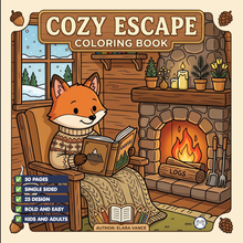 Load image into Gallery viewer, Cozy Escape Coloring Book for Adults Kids Boys Girls Young Teens: Cute Animal Cozy Escape Coloring Activity Pages for School Kids Children
