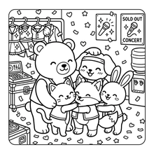 Load image into Gallery viewer, Cozy Pop Star Animal Coloring Book for Adults Kids Boys Girls Teens Bold and Easy Cool Pop Star Singer Animal Coloring Sheets for Children
