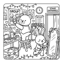 Load image into Gallery viewer, Cozy Pop Star Animal Coloring Book for Adults Kids Boys Girls Teens Bold and Easy Cool Pop Star Singer Animal Coloring Sheets for Children
