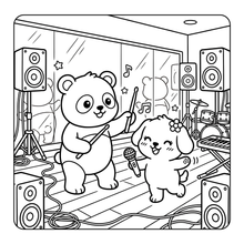Load image into Gallery viewer, Cozy Pop Star Animal Coloring Book for Adults Kids Boys Girls Teens Bold and Easy Cool Pop Star Singer Animal Coloring Sheets for Children
