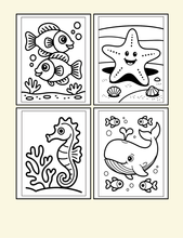 Load image into Gallery viewer, Cozy Cute Sea Creatures Coloring Book for Kids Adults Boys Girls Teens: Cool Underwater Animals Sea Ocean Fish Coloring Activity Book
