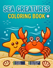 Load image into Gallery viewer, Cozy Cute Sea Creatures Coloring Book for Kids Adults Boys Girls Teens: Cool Underwater Animals Sea Ocean Fish Coloring Activity Book
