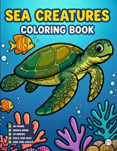 Load image into Gallery viewer, Cozy Cute Sea Creatures Coloring Book for Kids Adults Boys Girls Teens: Cool Underwater Animals Sea Ocean Fish Coloring Activity Book
