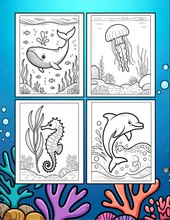 Load image into Gallery viewer, Cozy Cute Sea Creatures Coloring Book for Kids Adults Boys Girls Teens: Cool Underwater Animals Sea Ocean Fish Coloring Activity Book
