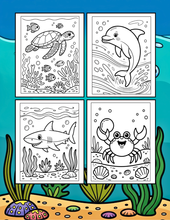 Load image into Gallery viewer, Cozy Cute Sea Creatures Coloring Book for Kids Adults Boys Girls Teens: Cool Underwater Animals Sea Ocean Fish Coloring Activity Book
