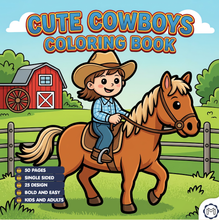 Load image into Gallery viewer, Cozy Cowboy Animals Coloring Book for Adults Kids Boys Girls Teens: Kawaii Cowboy Cute Animals Coloring Activity Book for Children
