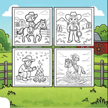 Load image into Gallery viewer, Cozy Cowboy Animals Coloring Book for Adults Kids Boys Girls Teens: Kawaii Cowboy Cute Animals Coloring Activity Book for Children
