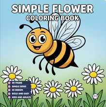 Load image into Gallery viewer, Cute Cozy Simple Flower Coloring Book for Kids Boys Girls Teens: Cool Garden Flower Coloring Activity Book for School Kids Birthday Gift
