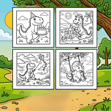 Load image into Gallery viewer, Cute Dinosaur Coloring Book Gift for Adults Kids Men Women Boys Girls Teens: Single Sided Dino Coloring Activity Sheets Book for Children
