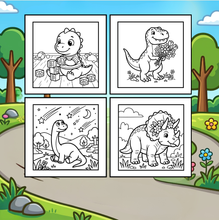 Load image into Gallery viewer, Cute Dinosaur Coloring Book Gift for Adults Kids Men Women Boys Girls Teens: Single Sided Dino Coloring Activity Sheets Book for Children
