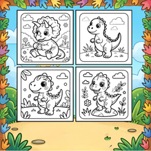 Load image into Gallery viewer, Cute Dinosaur Coloring Book Gift for Adults Kids Men Women Boys Girls Teens: Single Sided Dino Coloring Activity Sheets Book for Children
