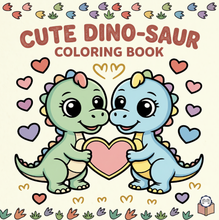 Load image into Gallery viewer, Cute Dinosaur Coloring Book Gift for Adults Kids Men Women Boys Girls Teens: Single Sided Dino Coloring Activity Sheets Book for Children
