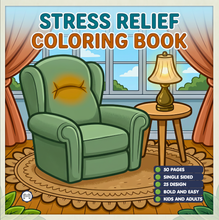 Load image into Gallery viewer, Stress Relief Relaxation Coloring Book Gift for Adults Kids Men Women Boys Girls Teens Single Sided Cozy Places Bold Easy Coloring Book
