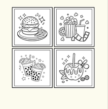 Load image into Gallery viewer, 50 Pages Cozy Snack Foodie Food Lover Coloring Book for Adults Kids Men Women Boys Girls Teens Youth: Simple Bold Easy Snack Coloring Book
