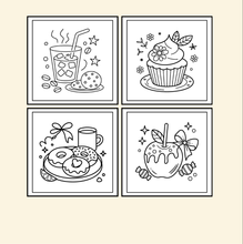Load image into Gallery viewer, 50 Pages Cozy Snack Foodie Food Lover Coloring Book for Adults Kids Men Women Boys Girls Teens Youth: Simple Bold Easy Snack Coloring Book
