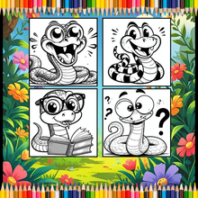 Load image into Gallery viewer, Funny Cute Snake Coloring Book for Kids Teens Adults Cool Reptile Designs Single Sided Pages Fun Stress Relief Activity
