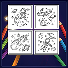 Load image into Gallery viewer, Cozy Outer Space Galaxy Planet UFO Extraterrestrial Coloring Book Gift for Kids Boys Girls: Astronaut Planet Space Coloring Activity Book
