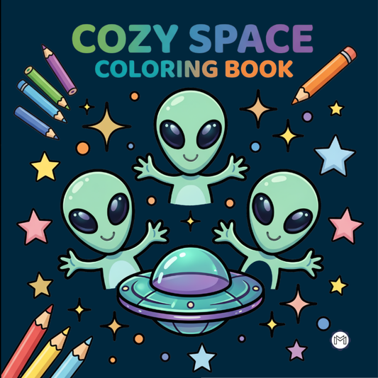 Cozy Outer Space Galaxy Planet UFO Extraterrestrial Coloring Book Gift for Kids Boys Girls: Astronaut Planet Space Coloring Activity Book