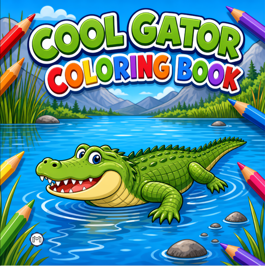 Funny Crocodile Alligator Gator Coloring Book for Adults Kids Boys Girls Teens: Tropical Florida Gator Animal Coloring Activity Book Gift