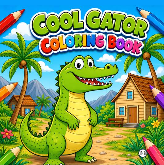 Funny Crocodile Alligator Gator Coloring Book for Adults Kids Boys Girls Teens: Tropical Florida Gator Animal Coloring Activity Book Gift