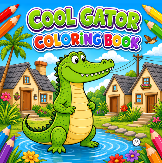 Funny Crocodile Alligator Gator Coloring Book for Adults Kids Boys Girls Teens: Tropical Florida Gator Animal Coloring Activity Book Gift