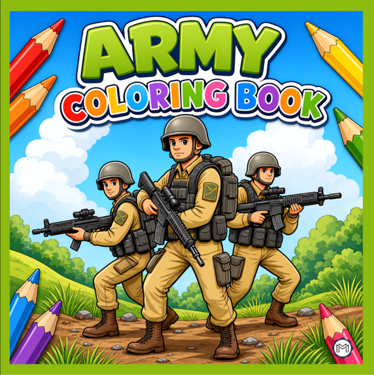 Military Army Soldier Coloring Book for Adults Kids Boys Girls Teens: Cool Military Warrior War Veteran Gift Army Land Forces Coloring Book