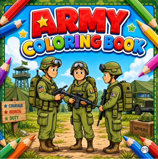 Military Army Soldier Coloring Book for Adults Kids Boys Girls Teens: Cool Military Warrior War Veteran Gift Army Land Forces Coloring Book