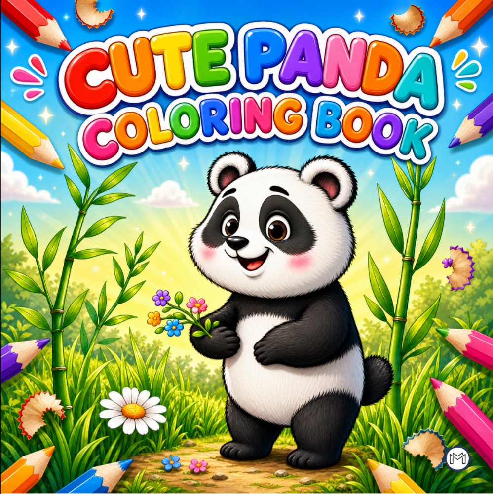 Cute Cozy Panda Bear Animal Coloring Book Gift for Adults Kids Boys Girls Teens: Single Sided Bold and Easy Cool Panda Bear Coloring Book